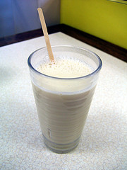 A glass of soya