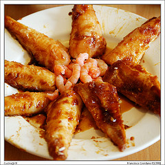 Fish with sauce arranged  on a plate